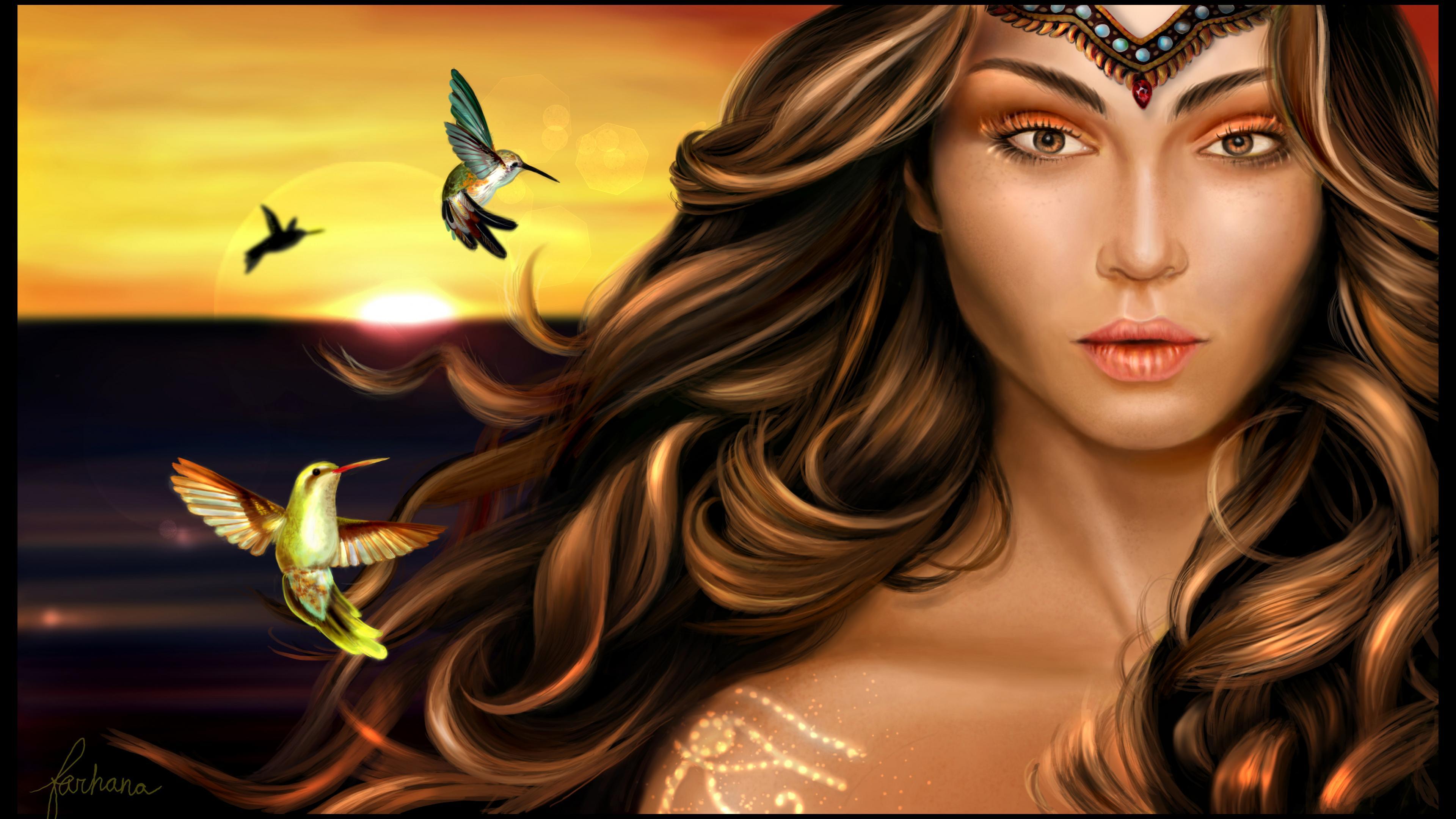 3840x2160 Egyptian Queen Symbols Lady Abstract 3D And Ultra 3840x2160 HD