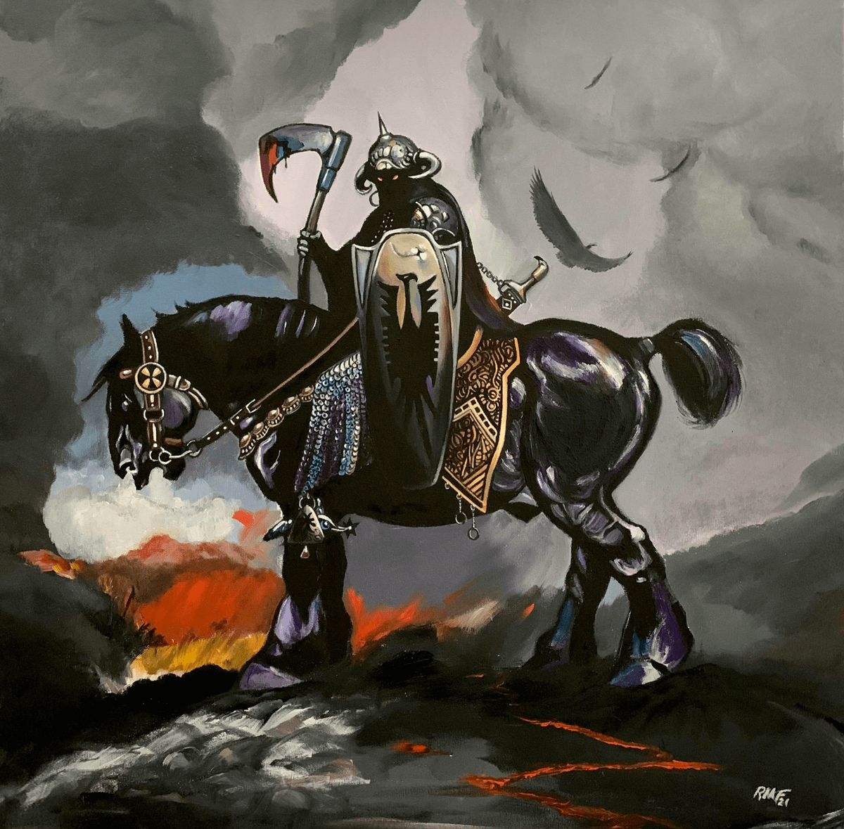 Frazetta Death Dealer Mini Poster – 11x17, Licensed Reprint, Scorpio Posters