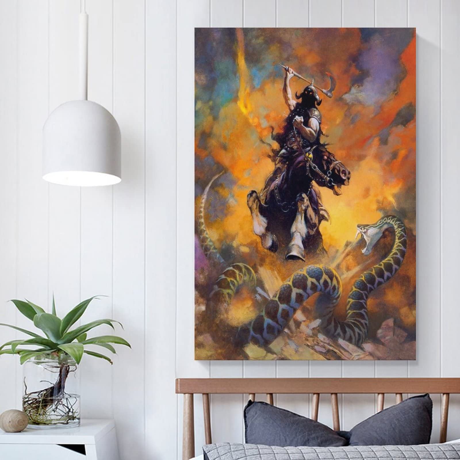 1600x1600 Posters & Prints Frank Frazetta Fantasy Art Illustration Another Death Dealer Posters for Boys Room Wall Art Paintings Canvas Wall Decor Home Decor Living Room Decor Aesthetic Prints 12x18inch30x45c: Posters