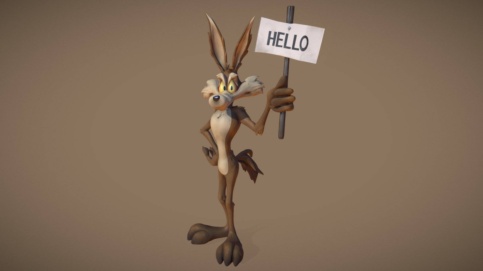 1920x1080 Download Wile E Coyote Hello Banner Wallpaper