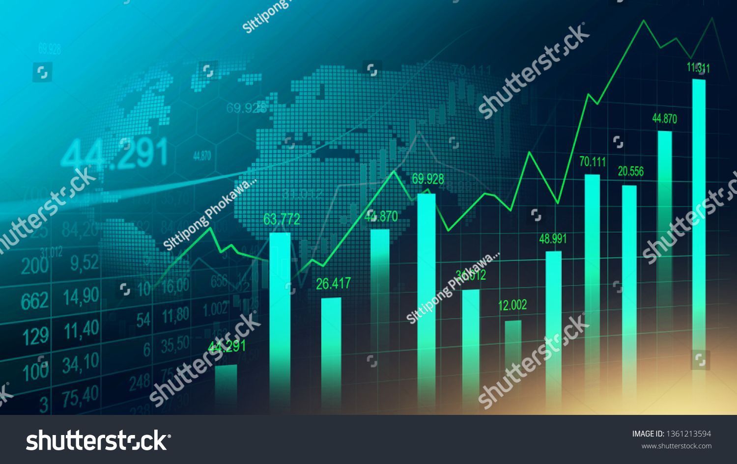 1500x945 Stock market or forex trading graph in graphic concept suitable for financial investment or Economic trends business idea. Stock market, Forex trading, Marketing