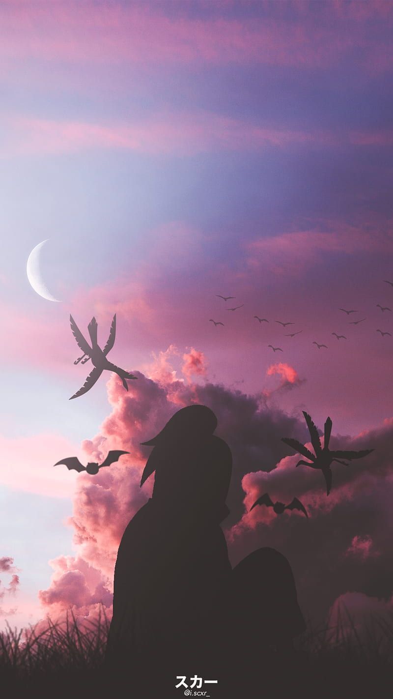 800x1422 1080P free download. Deidara, aesthetic, anime, anime, moon, naruto, nature, silhouette, sky, HD phone wallpaper. Cool anime picture, Anime, Naruto