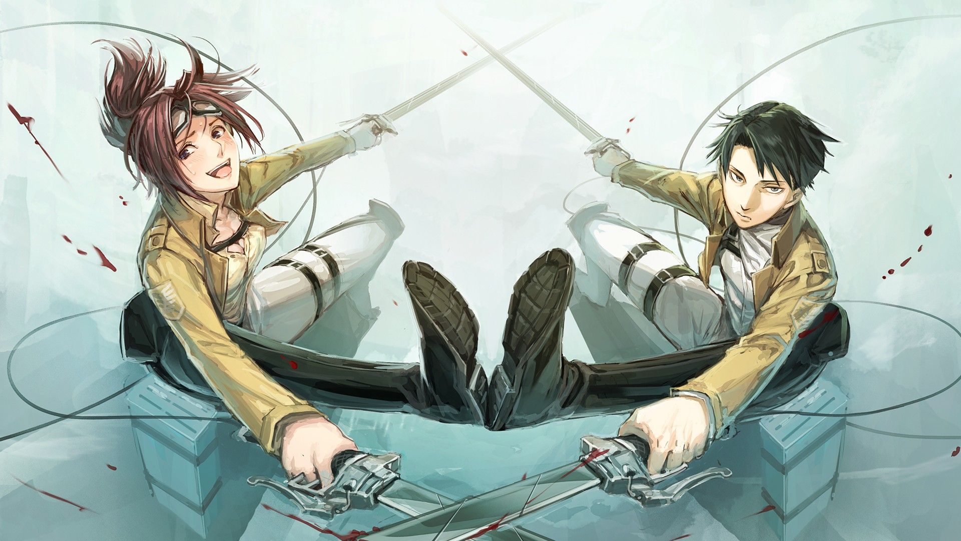 1920x1080 Mobile wallpaper: Hange Zoë, Levi Ackerman, Attack On Titan, Anime, 319527 download the picture for free