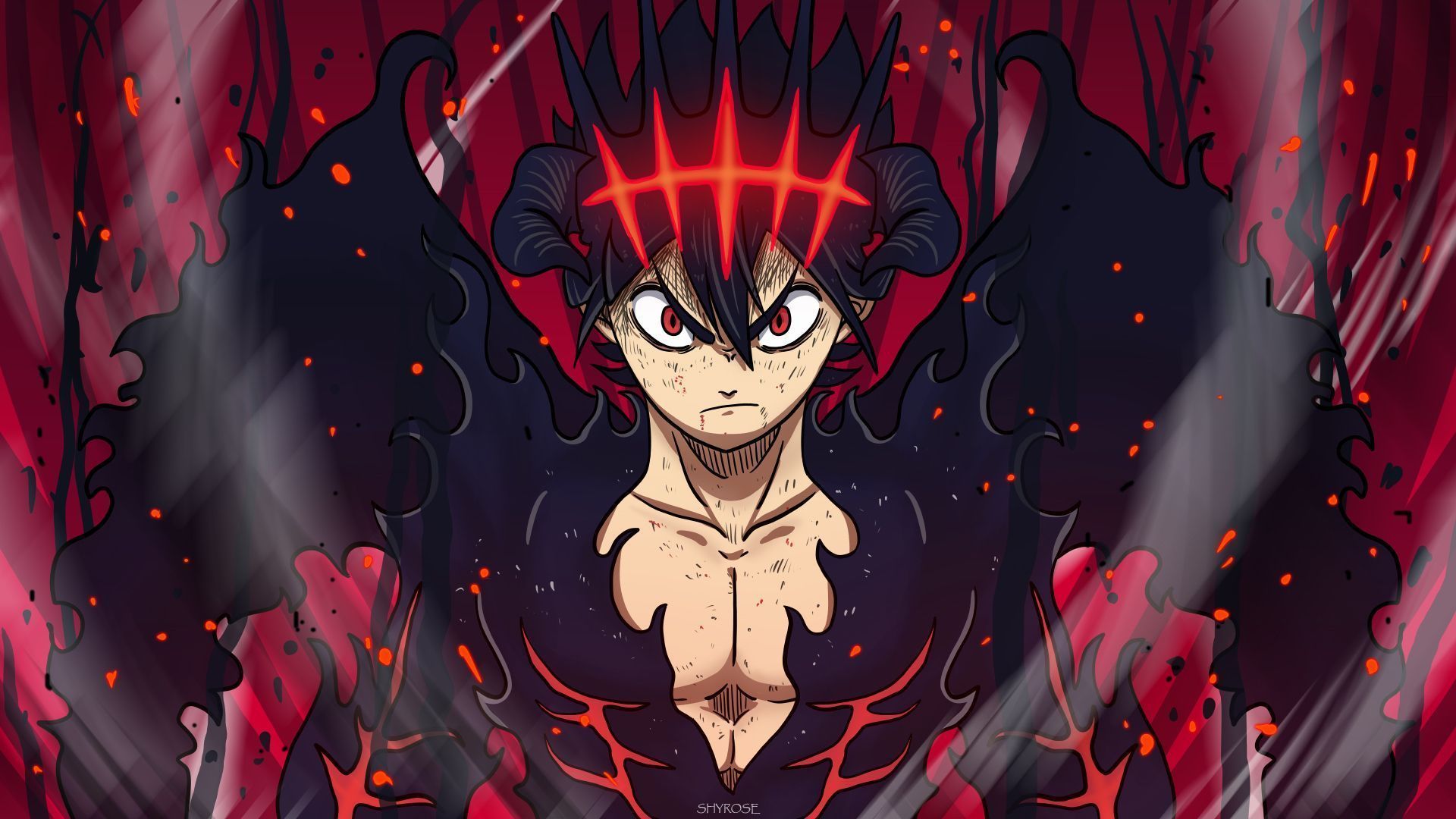 Red and Black: Asta Union Mode! Fanart/Wallpaper that I made : r