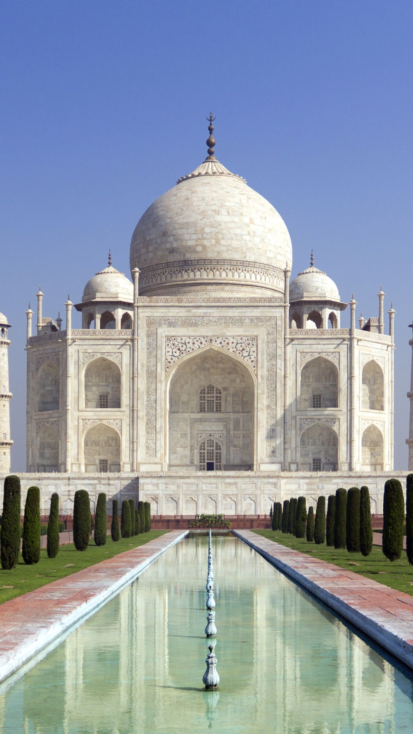 1440x2560 Wallpaper / Man Made Taj Mahal Phone Wallpaper, India, Monument, Dome, Park, 1440x2560 free download