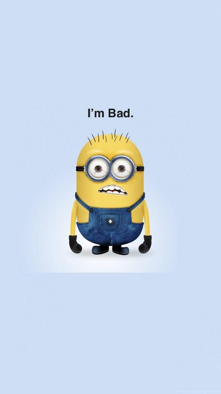 750x1334 I'm Bad Quote Minion iPhone 6 Wallpaper For 2015 Halloween