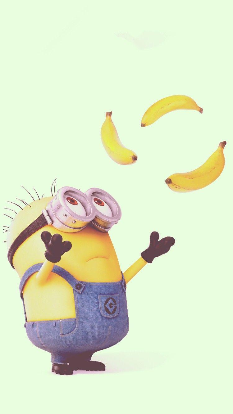 750x1334 Halloween cute minion and bananas iphone 6 wallpaper