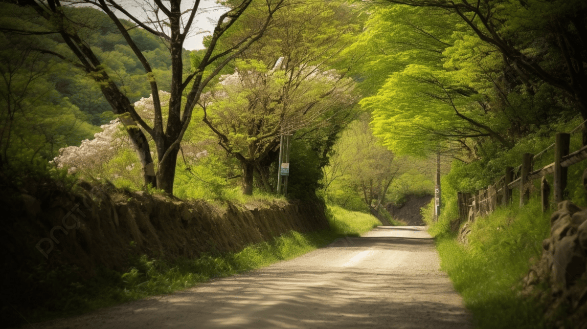 1200x673 Small Rural Road In Spring With Trees Along The Side Background, Country Road In Kamomachi, Kizugawa City, Kyoto Prefecture Background Image And Wallpaper for Free Download