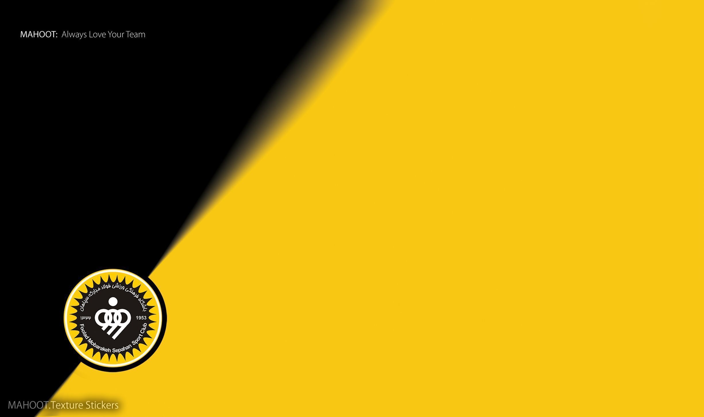 Sepahan SC Iranian football club, logo, yellow black abstraction