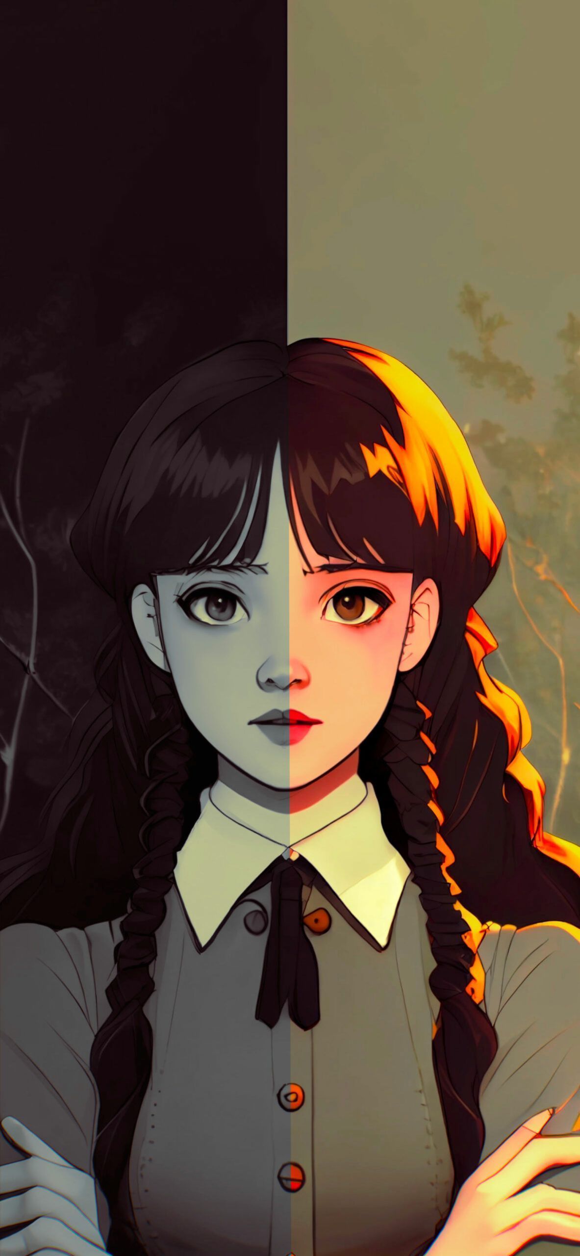 1183x2560 Cutie Wednesday Addams Wallpaper iPhone