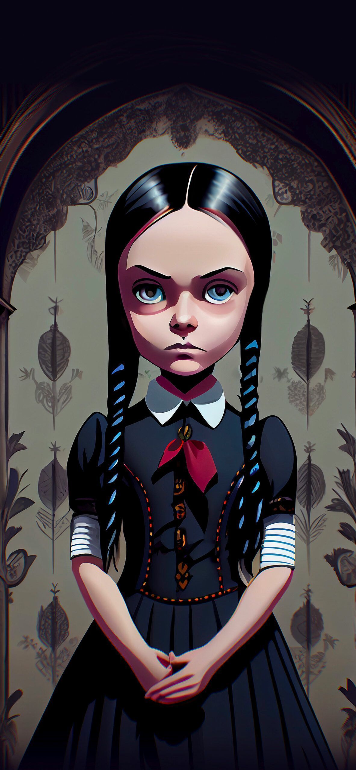 1183x2560 Wednesday Addams Portrait Wallpaper