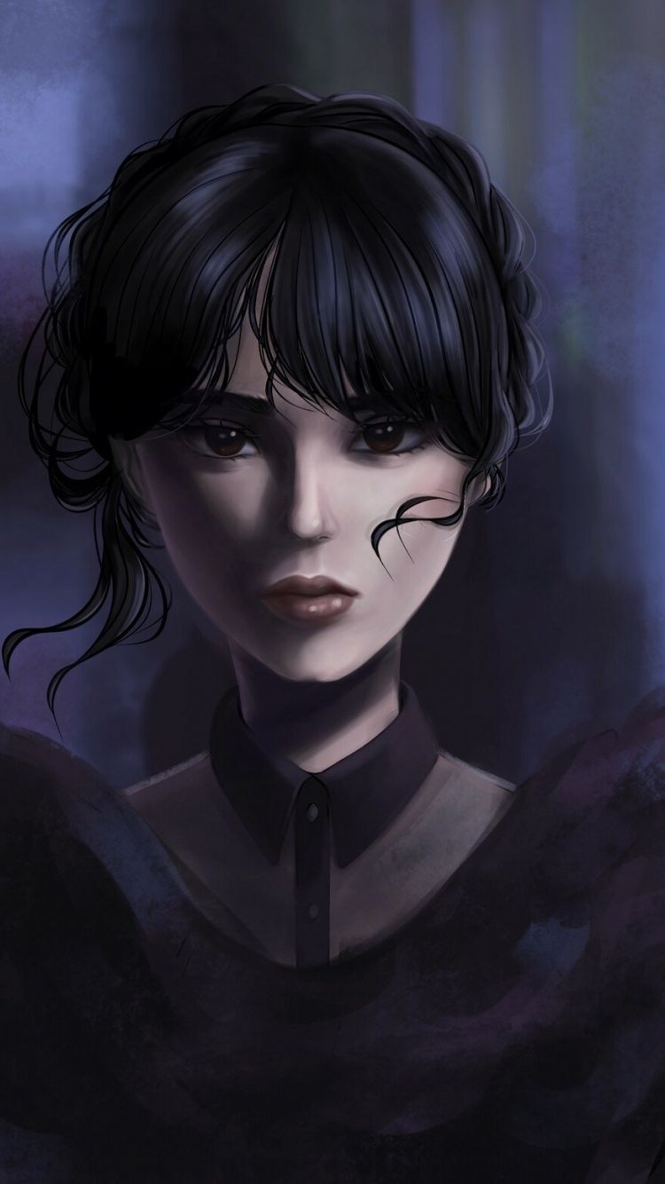 750x1334 Download wallpaper 750x1334 beautiful wednesday addams, fan art, iphone iphone 750x1334 HD background, 29016