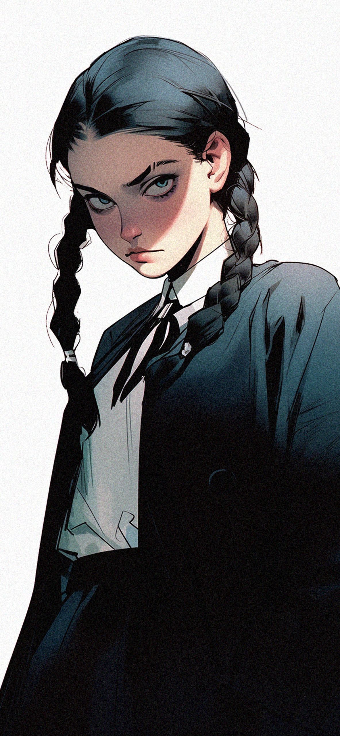 1183x2560 Wednesday Addams White Wallpaper Wallpaper 4k