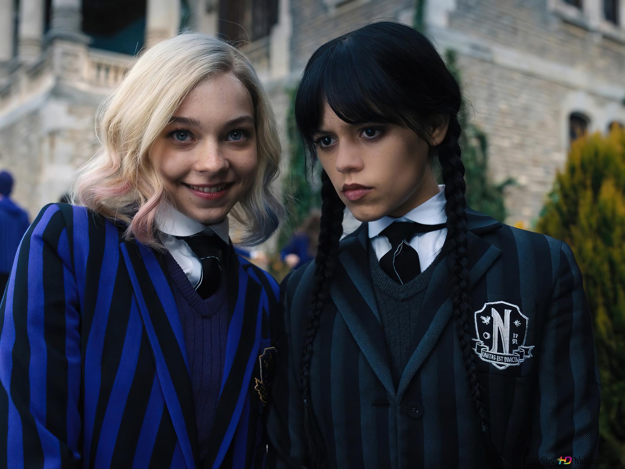 2048x1536 Enid Sinclair and Wednesday Addams from Wednesday 4K wallpaper download