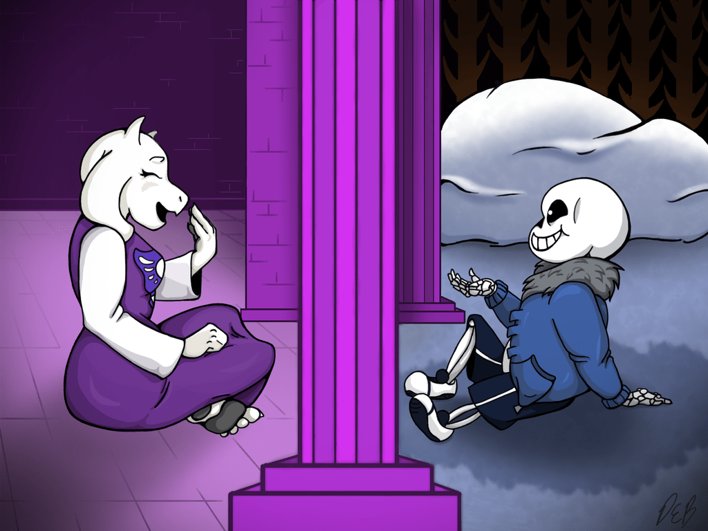 1024x768 Sans X Toriel Wallpaper