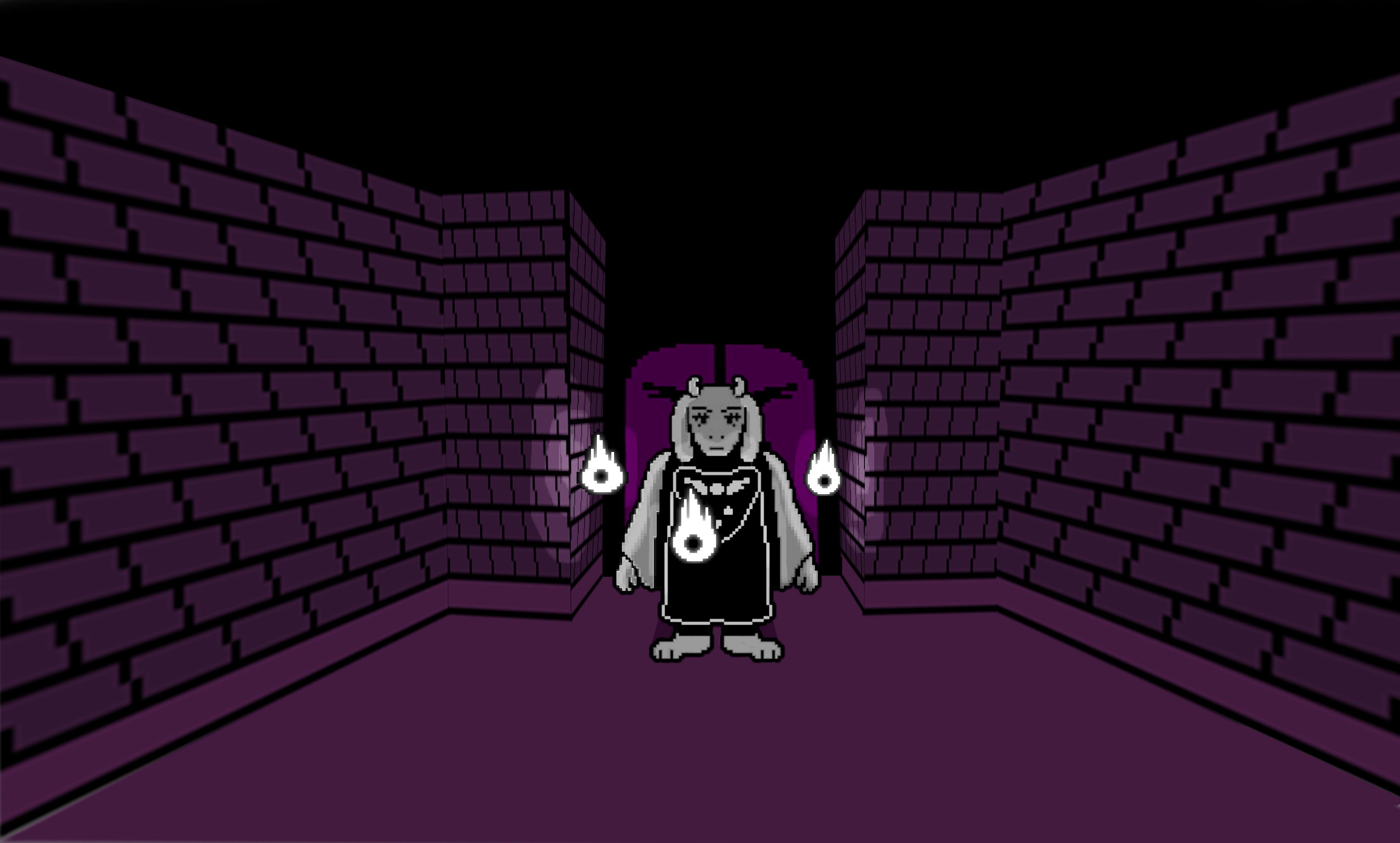 3584x2160 I made a Toriel battle desktop