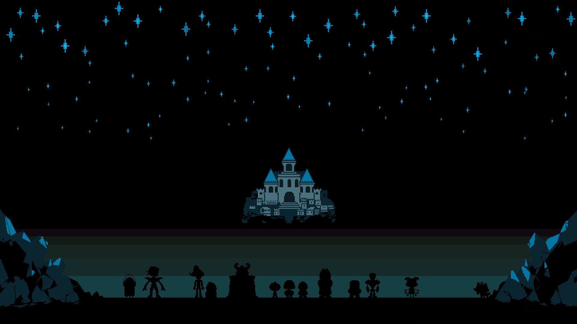 1920x1080 Undertale, Toriel, Sans, Papyrus, Castle, Drawing, Stars, Pixel art HD Wallpaper / Desktop and Mobile Image & Photo