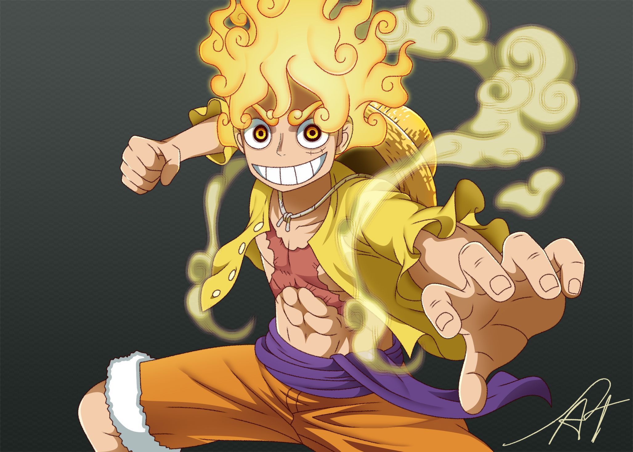 2055x1468 HD desktop wallpaper: Anime, One Piece, Monkey D Luffy, Gear 5 (One Piece) download free picture