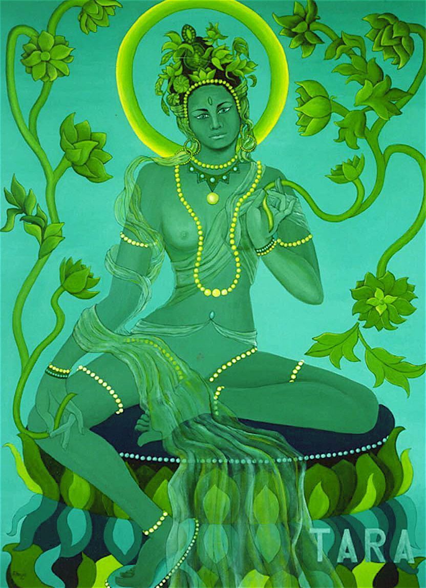 832x1147 GREEN TARA This is a painting from the series Blessed Are Women, His Holiness, the Dalai Lama, blessed her and. Green tara mantra, Green tara, Tara goddess