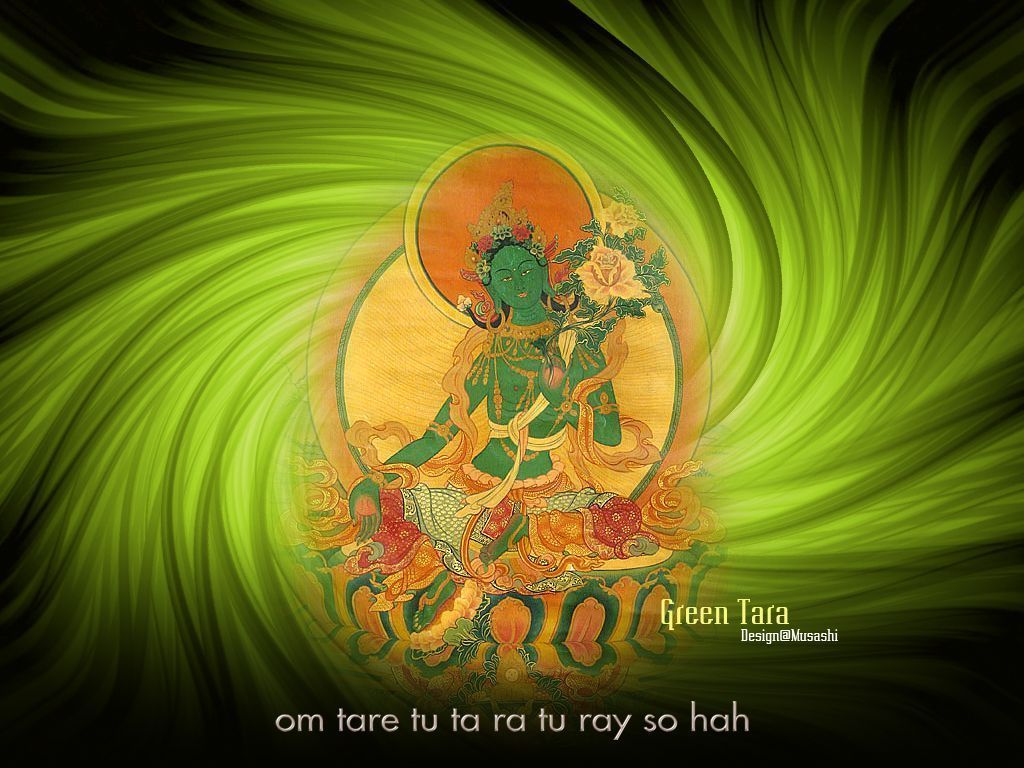 1024x768 綠度母Green Tara. 綠度母Green Tara. 河蟹2010