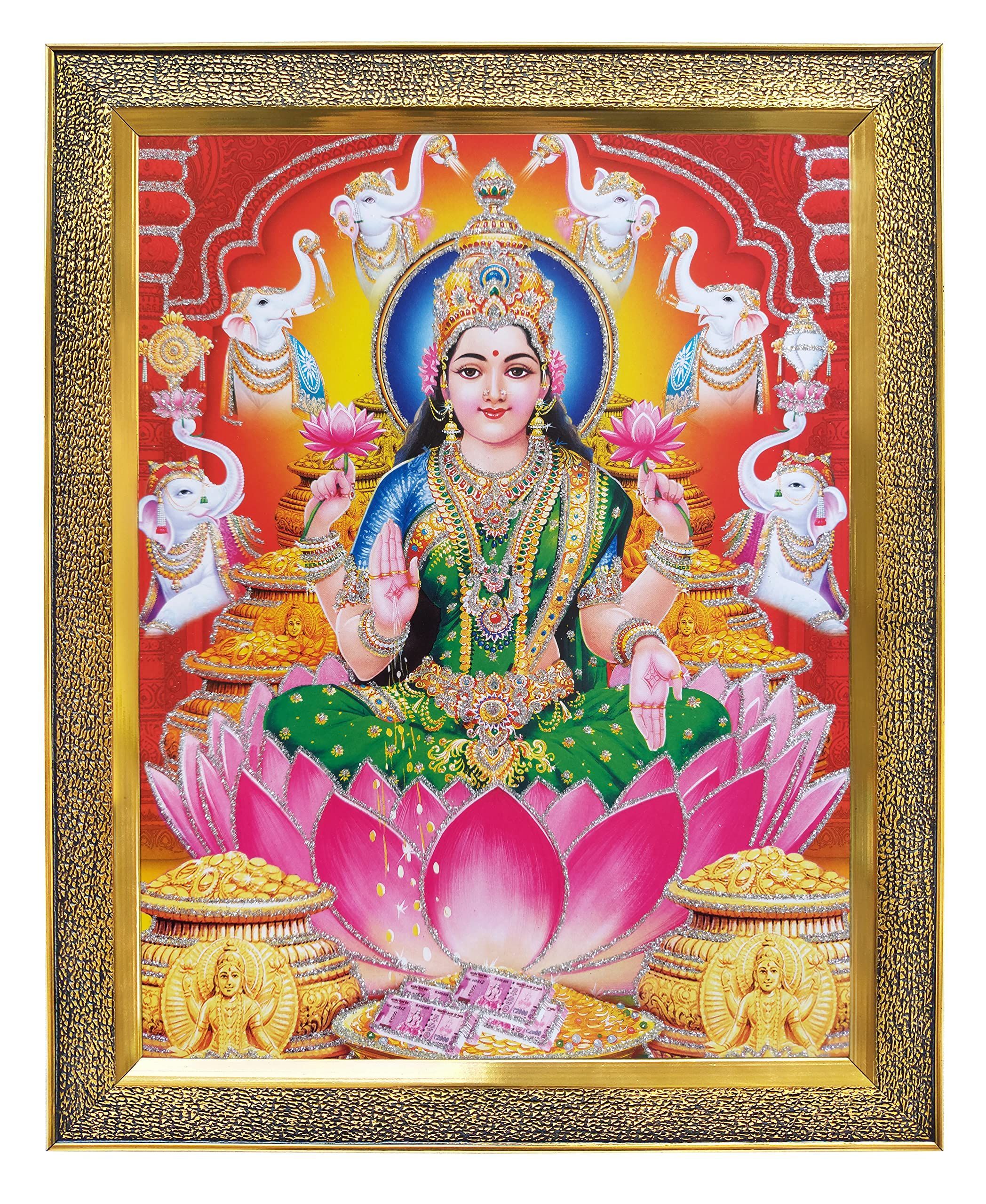 2096x2560 Amazon.com Laxmi Lakshmi MATA On Lotus Photo Frame With Unbreakable Glass For Wall Hanging Gift Temple Puja Room Home Decor And Worship