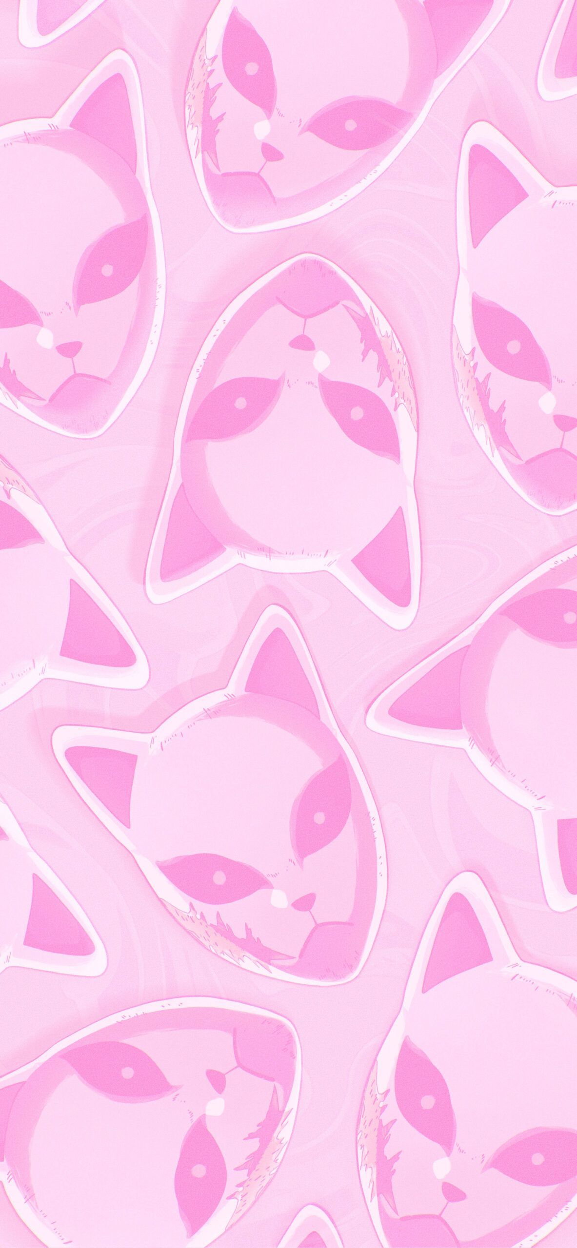 1183x2560 Demon Slayer Sabito Fox Mask Pink Wallpaper