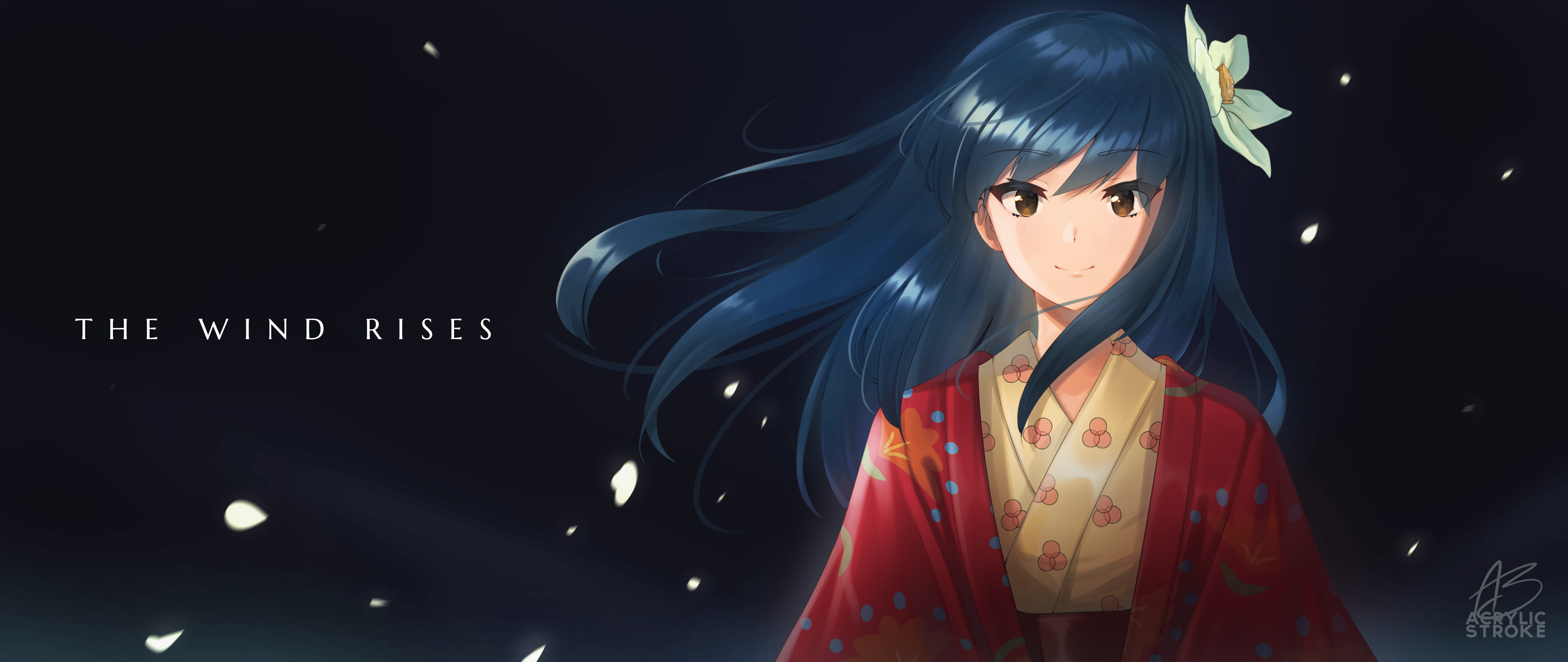 4068x1716 satomi naoko (kaze tachinu) drawn