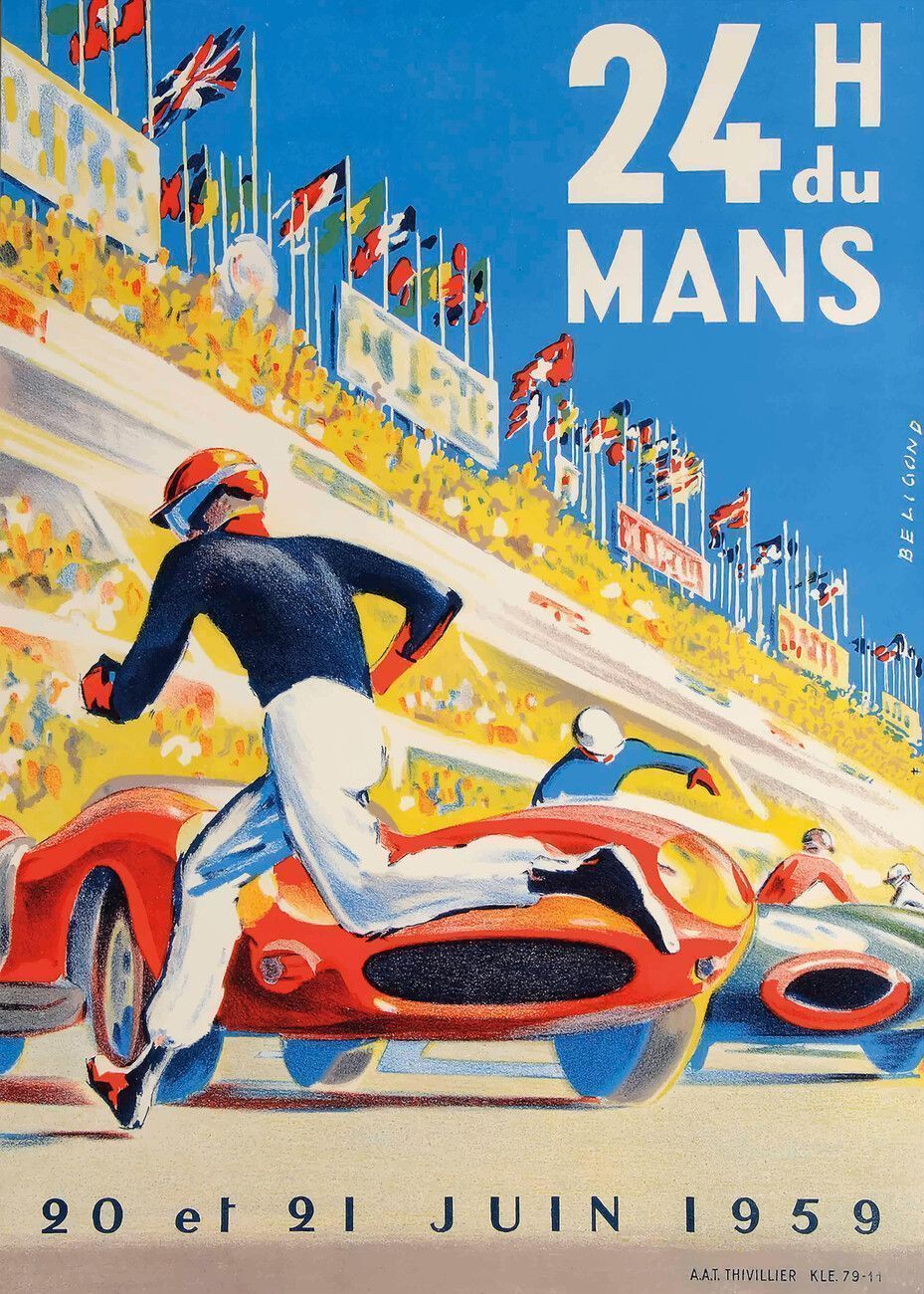 929x1300 24 Hours of Le Mans Race Poster Wall Mural