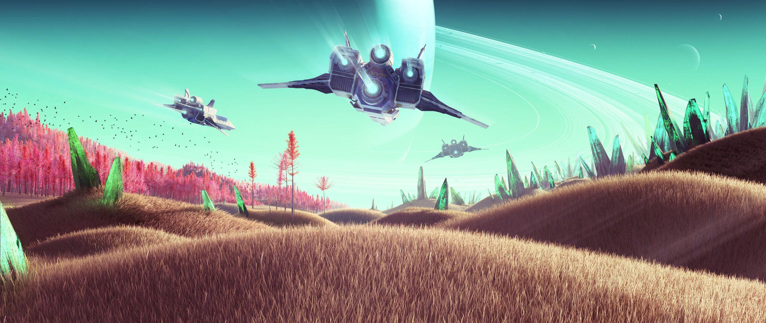 2560x1080 no mans sky typography video games wallpaper and background
