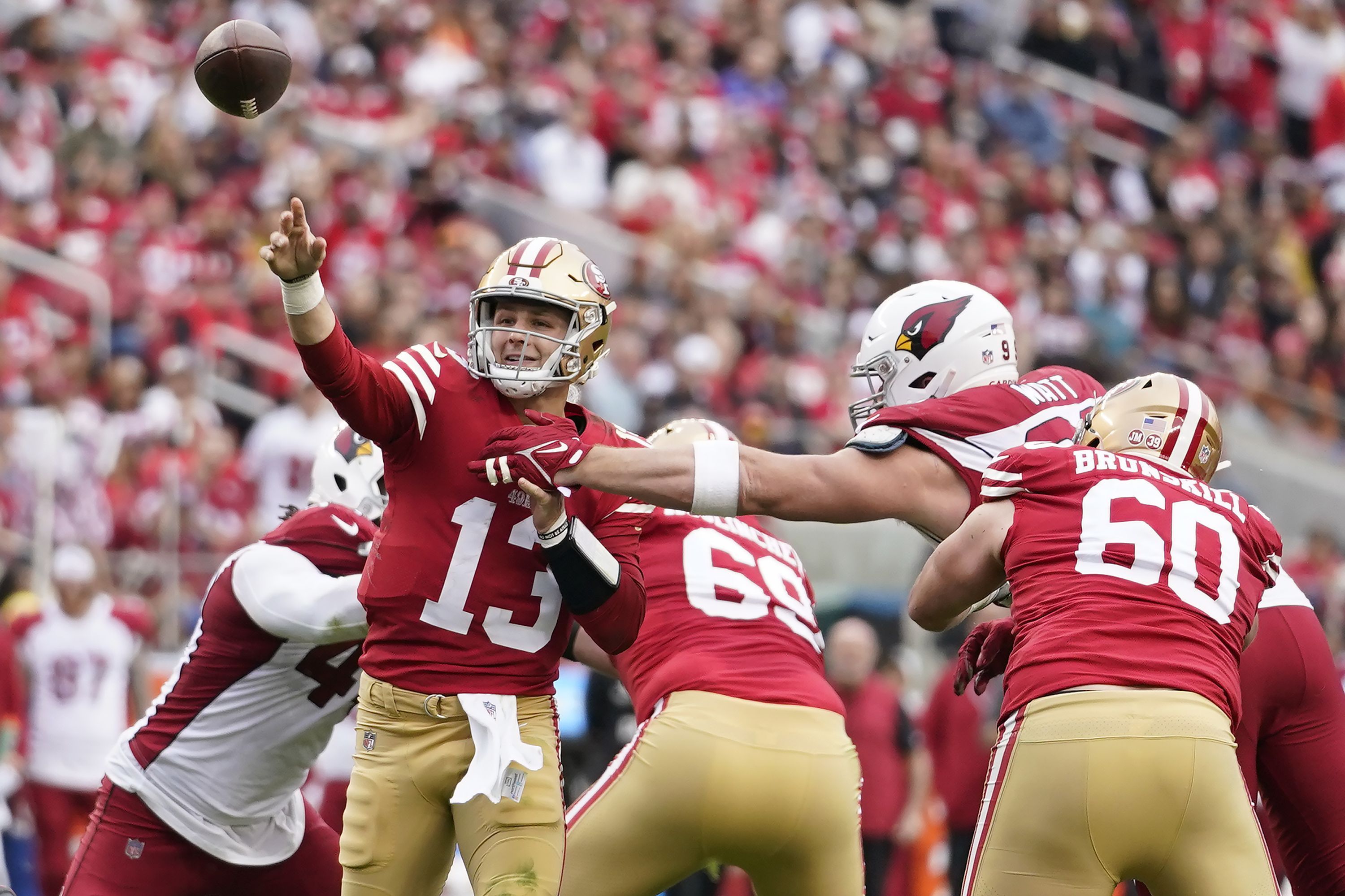 3000x1999 49ers rookie QB Brock Purdy set for 1st playoff test