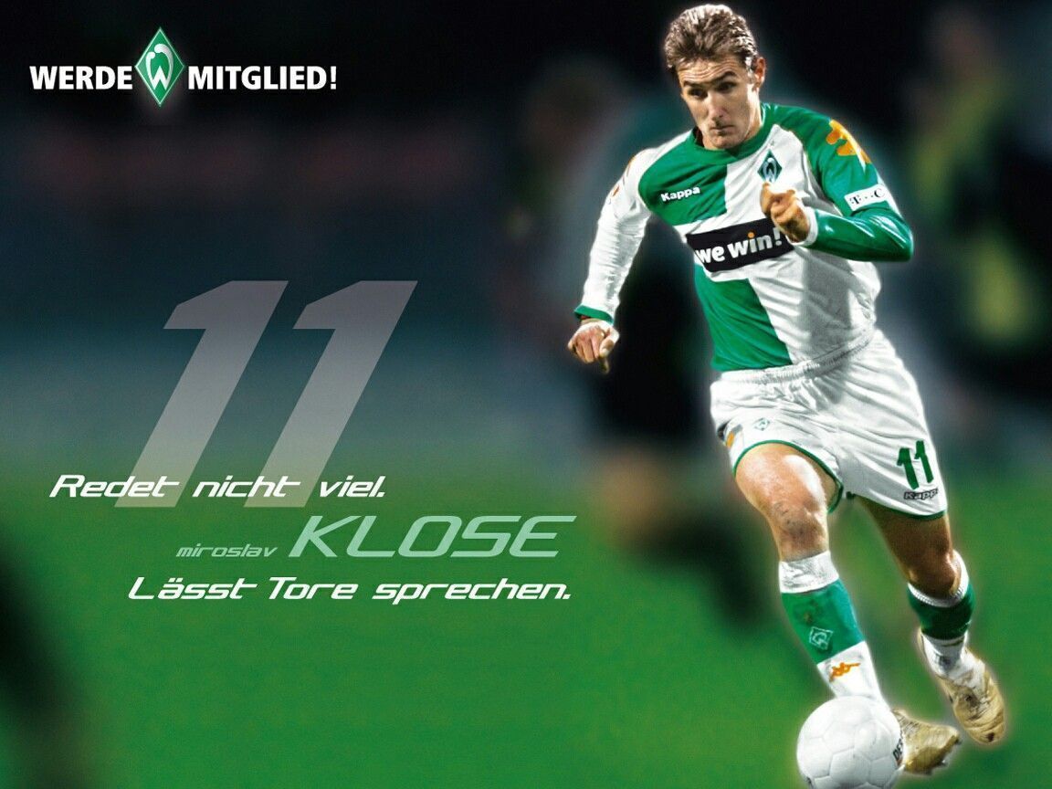 1152x864 Miroslav Klose of Werder Bremen in 2006 wallpaper. Football picture, Miroslav klose, Soccer world