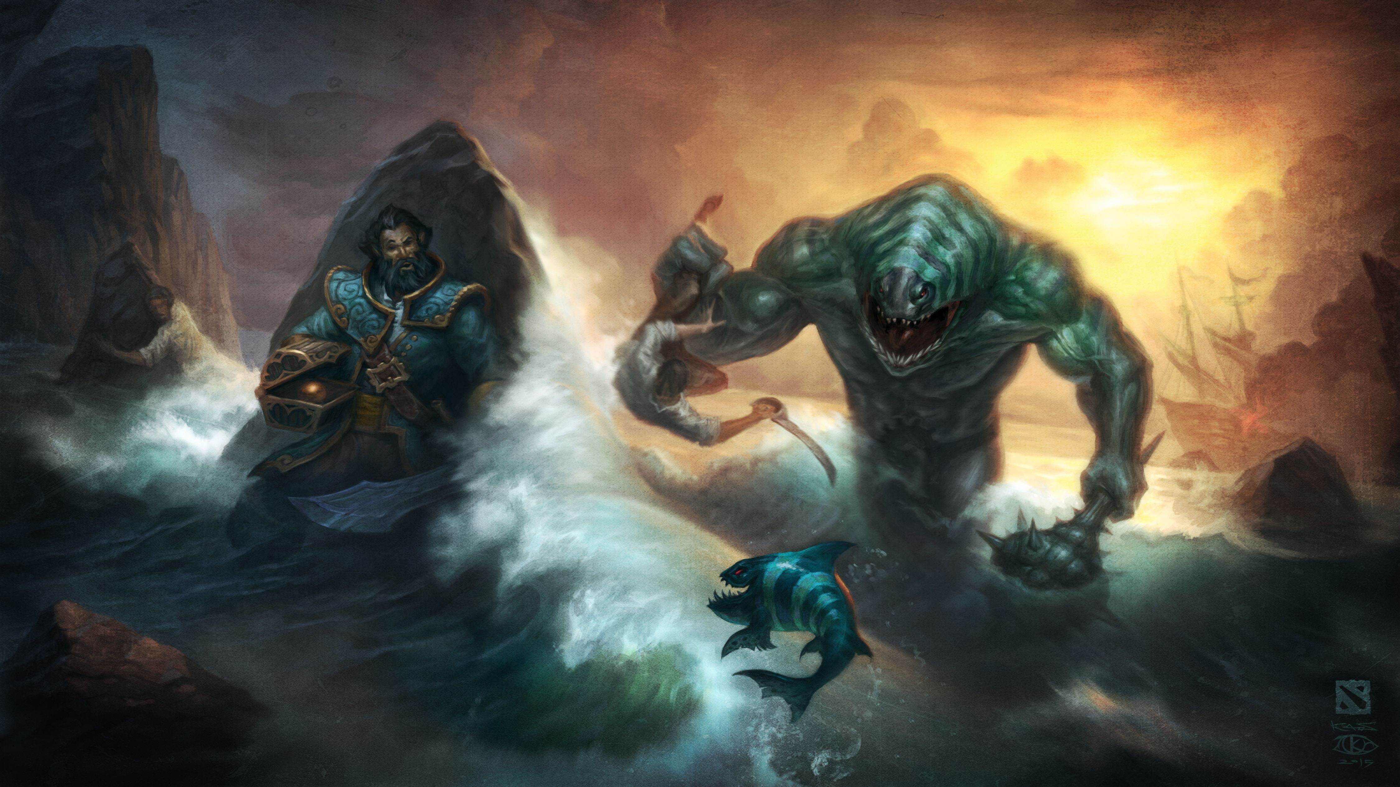 4500x2531 4K Tidehunter (DotA 2) Wallpaper and Background Image