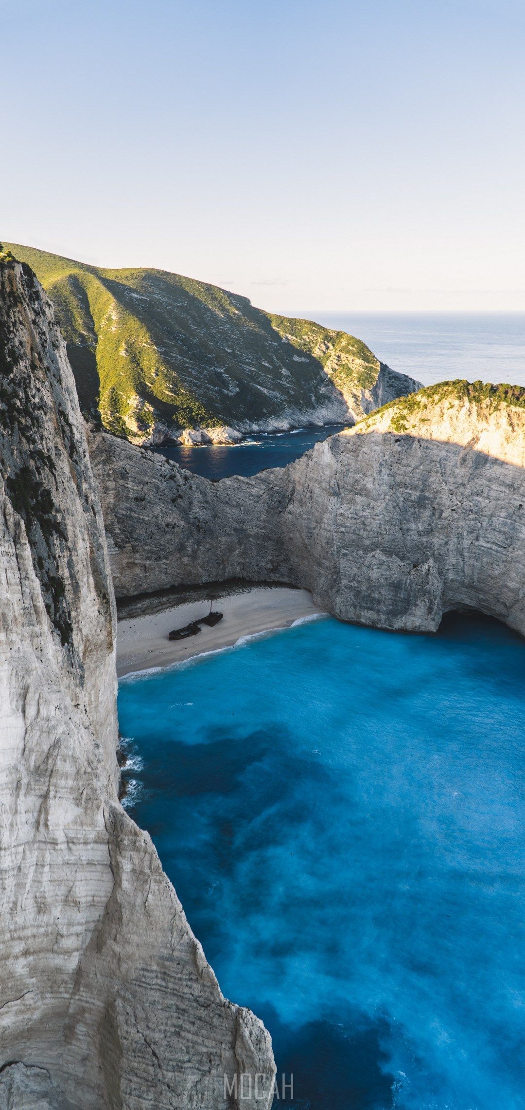 1080x2280 view of the navagio bay shipwreck from the cliff, sunrise at navagio, Sony Xperia Z5 wallpaper full hd, 1080x1920 Gallery HD Wallpaper