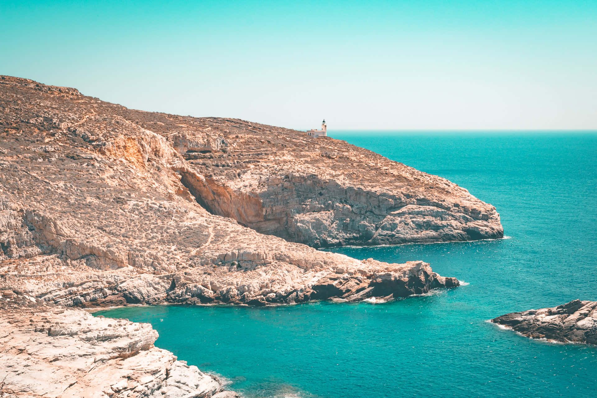 1920x1280 Download Serene Greek Beach with Crystal Clear Waters Wallpaper