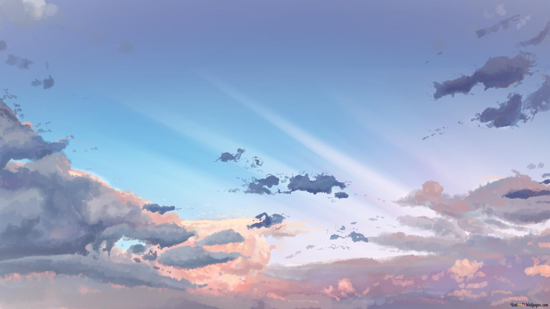 1920x1080 Cloud blue sky anime 4K wallpaper download