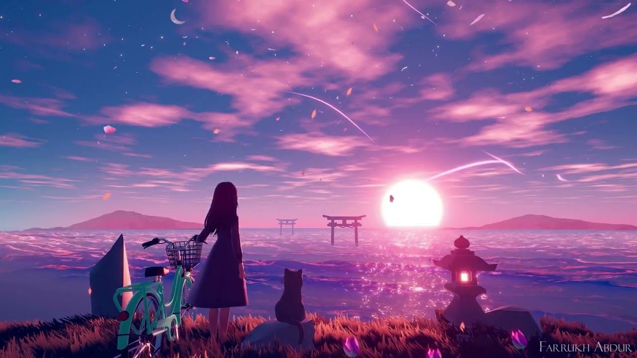 1280x720 Relaxing Anime Sky Live Wallpaper Background for Windows & Mac (4K UHD) 1 HOUR SCREENSAVER