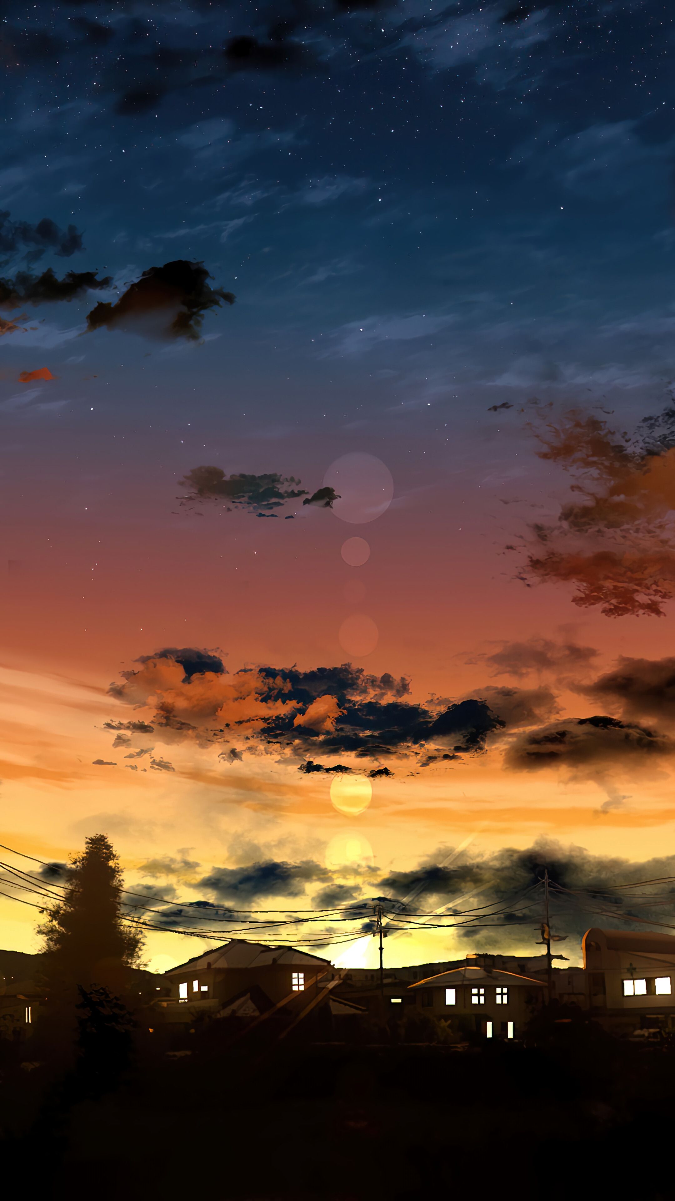 2160x3840 Anime, Sky, Sunrise, Scenery, 4k Gallery HD Wallpaper
