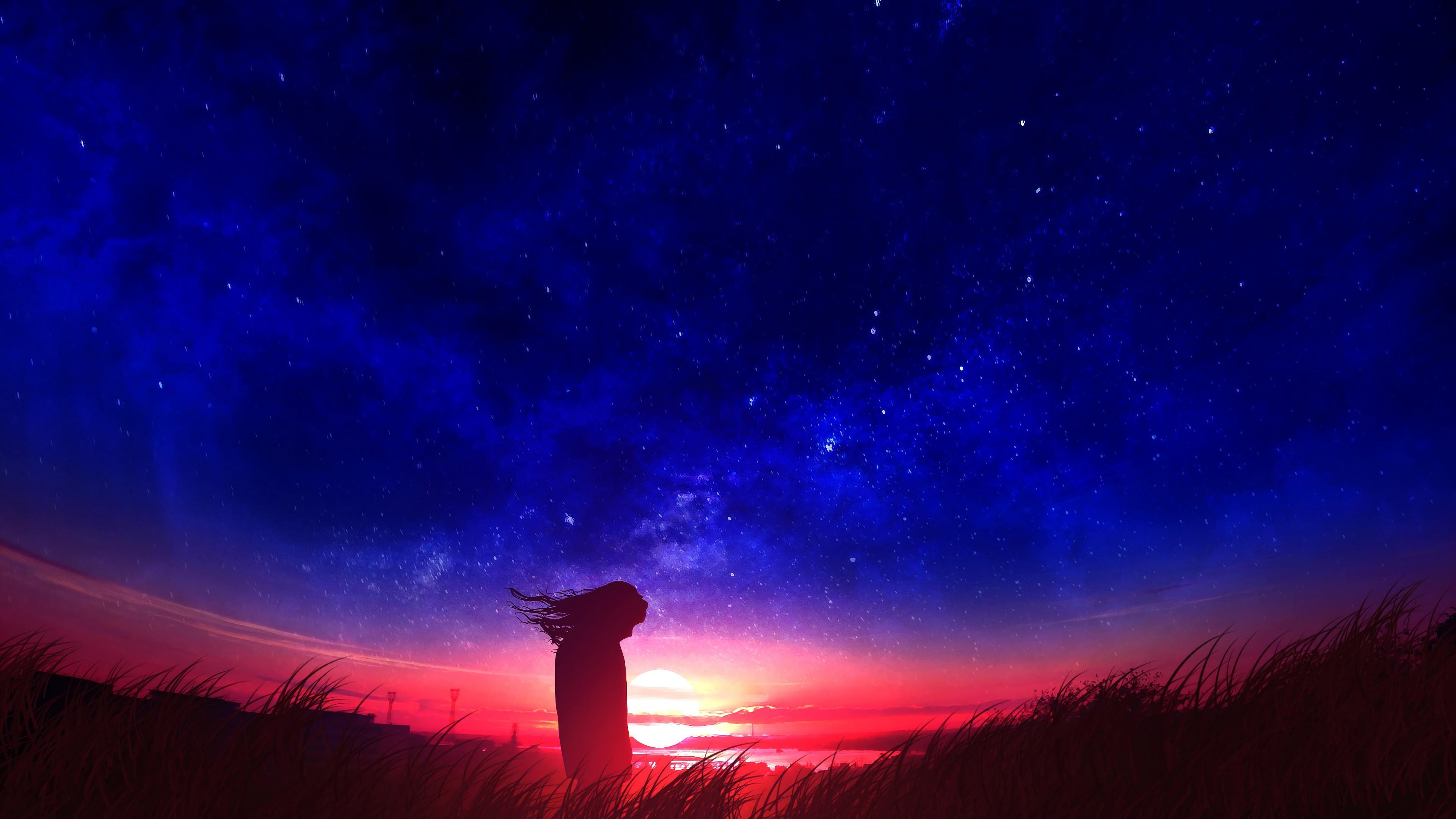 3840x2160 Ultra HD Desktop Anime Sky Wallpaper