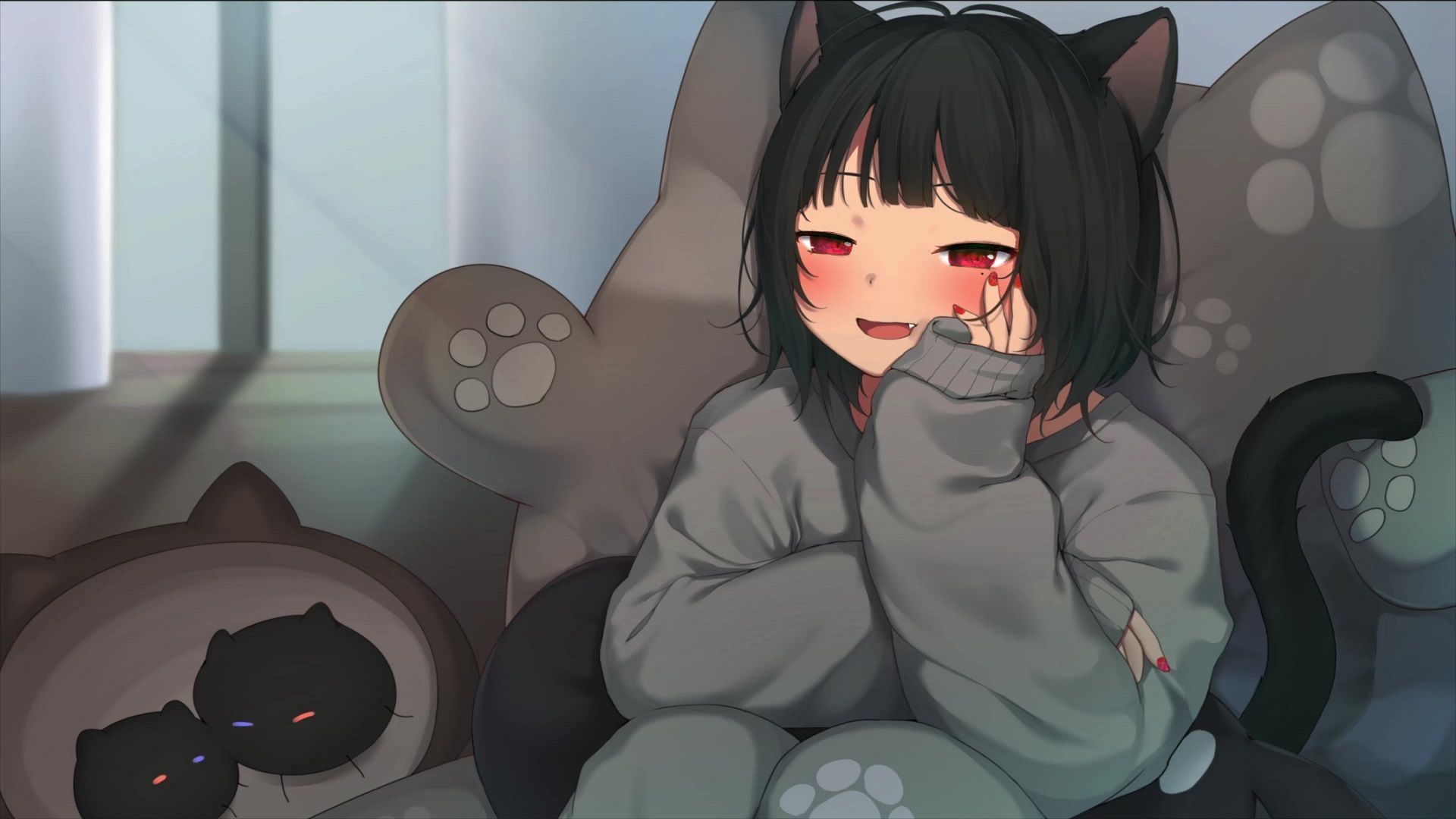 1920x1080 Cute Anime Cat Girl Live Wallpaper