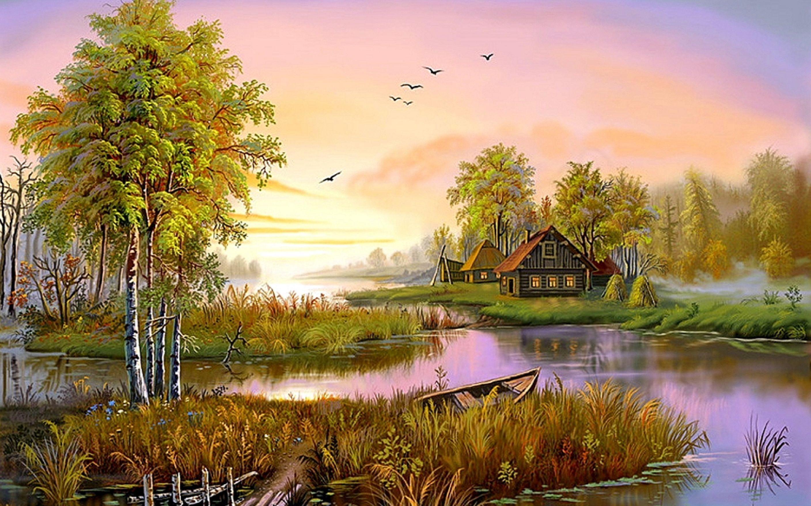 Nature Paintings Wallpapers - Top Free Nature Paintings Backgrounds