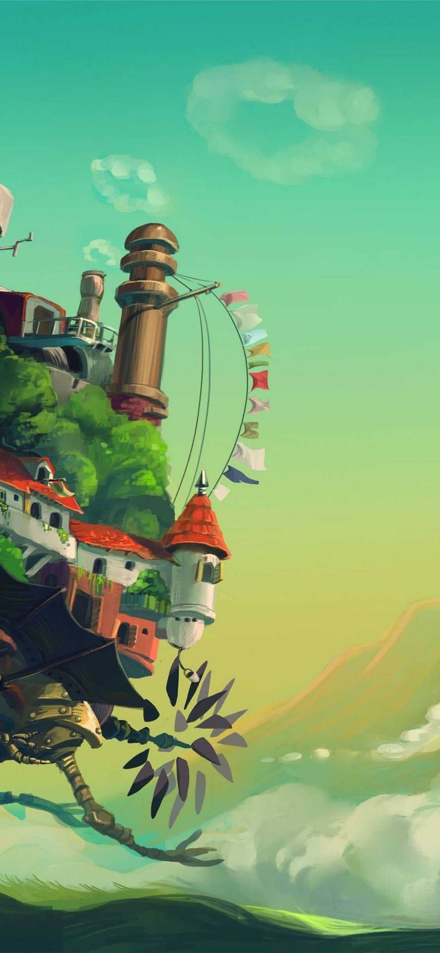 887x1920 Download Howls Moving Castle Aesthetic Anime iPhone Wallpaper