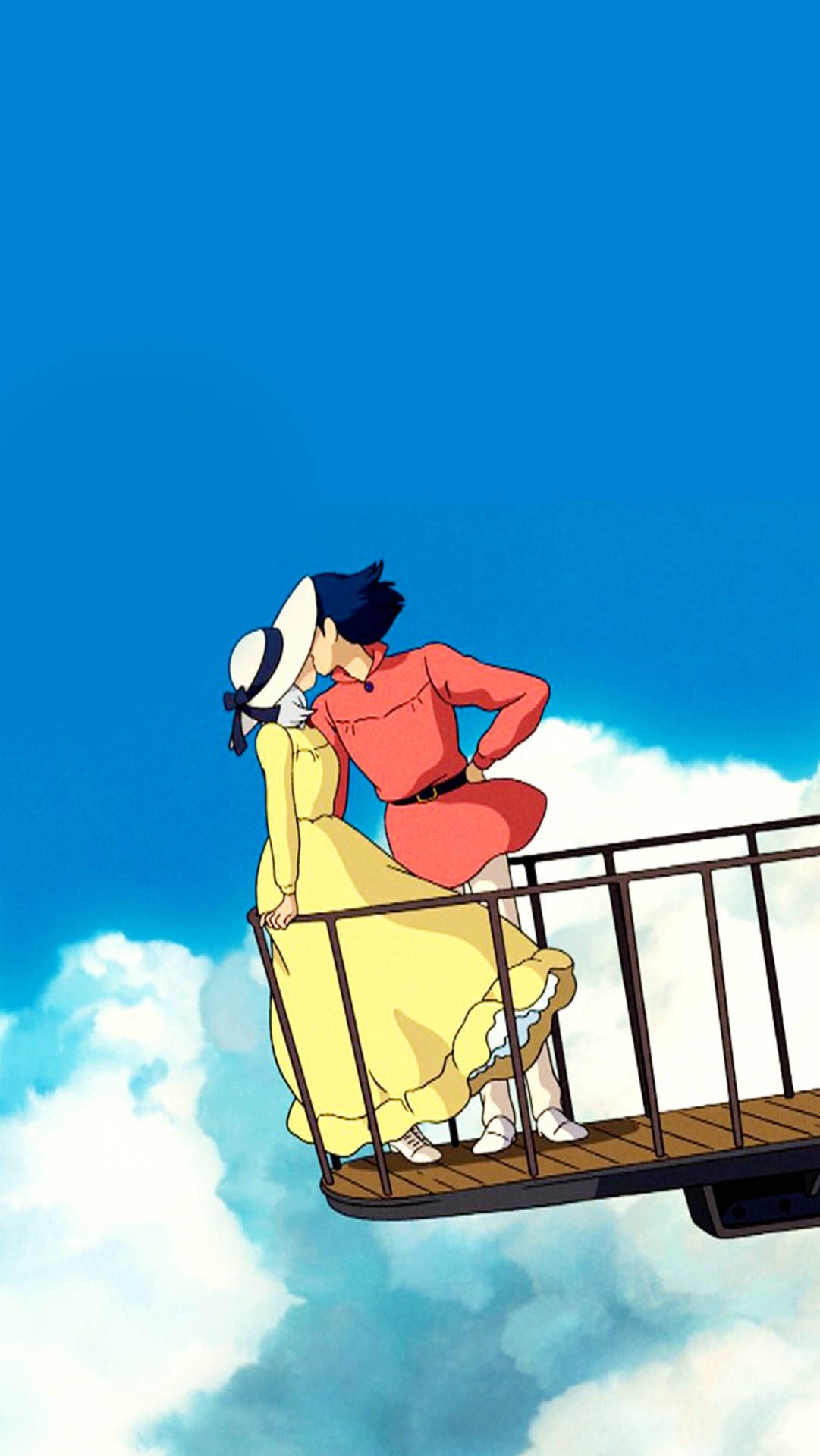 1081x1920 Download Howl Sophie Kiss Howl's Moving Castle Phone Wallpaper