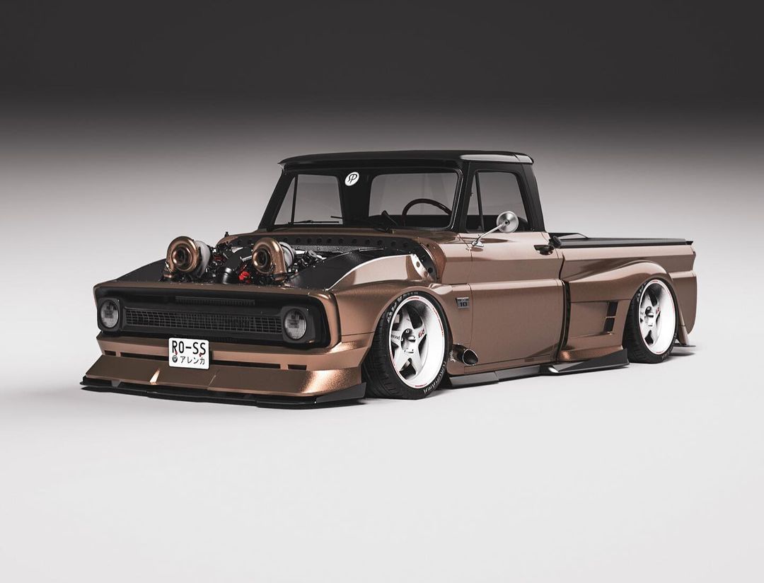 1080x824 Twin Turbo 1960s Chevy C10 Exposes The Virtual Sunshine For Custom Vintage Trucks