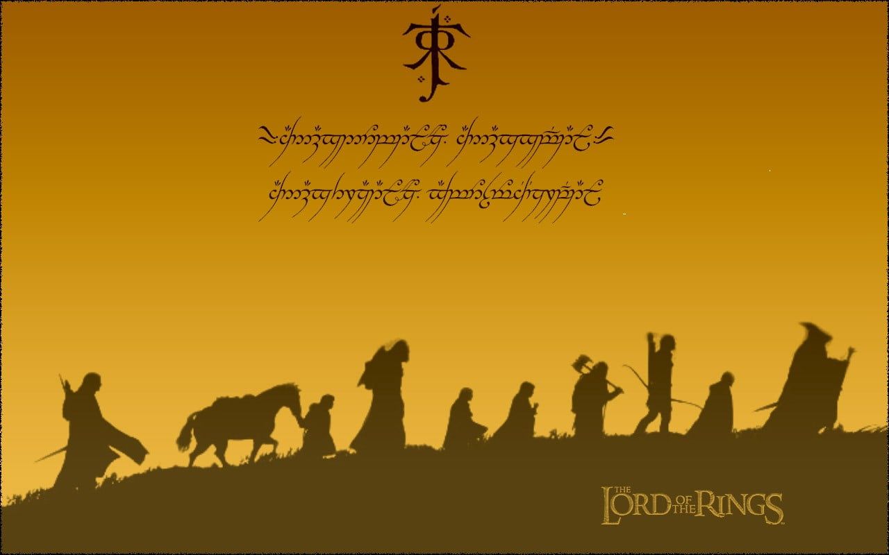1280x800 The Lord of the Rings wallpaper, The Lord of the Rings, The Lord of the Rings: The Fellowship of the Ring, yellow background, movies HD wallpaper
