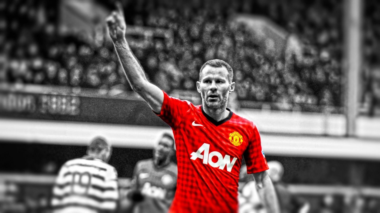 1600x900 Download wallpaper Manchester United, Ryan Giggs, The Legend, section sports in resolution 1600x900