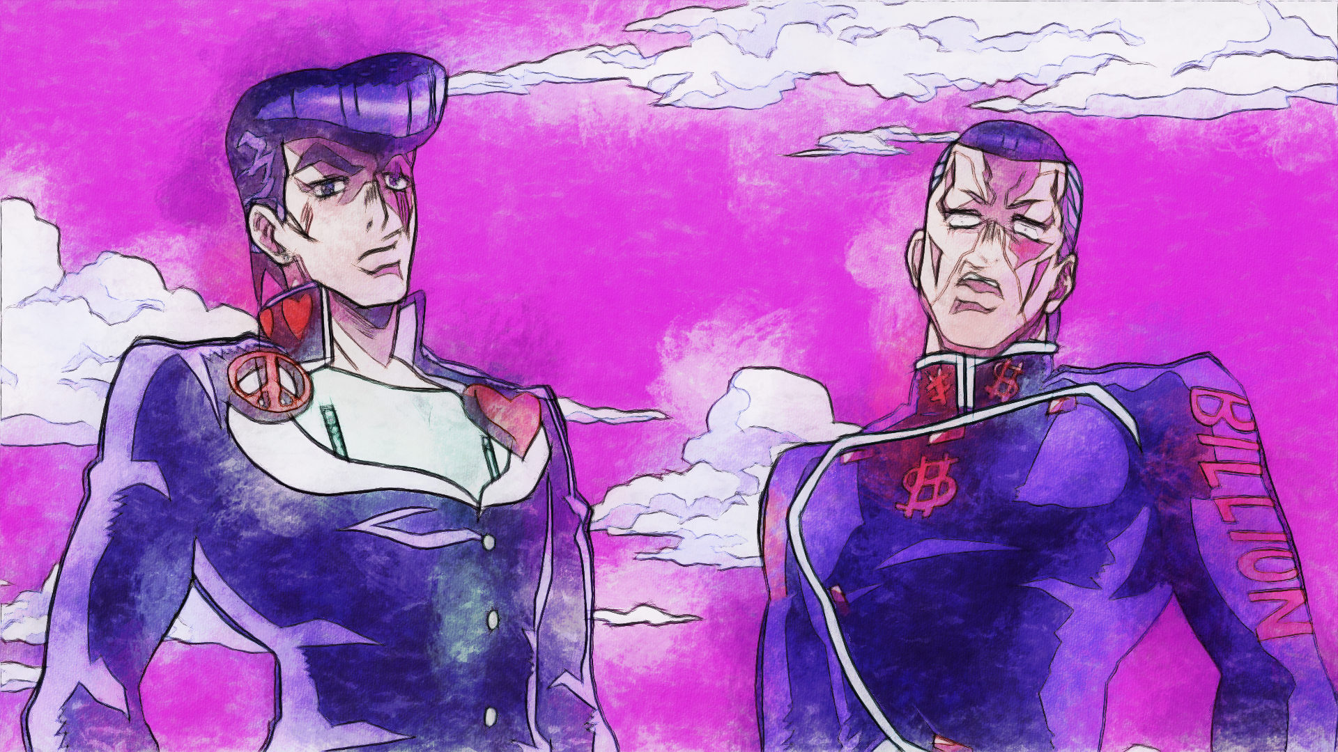 1920x1080 Okuyasu Nijimura Josuke Higashikata Boy Jojos Bizarre Adventure Jojos Bizarre Adventure Diamond Is U Wallpaper:1920x1080