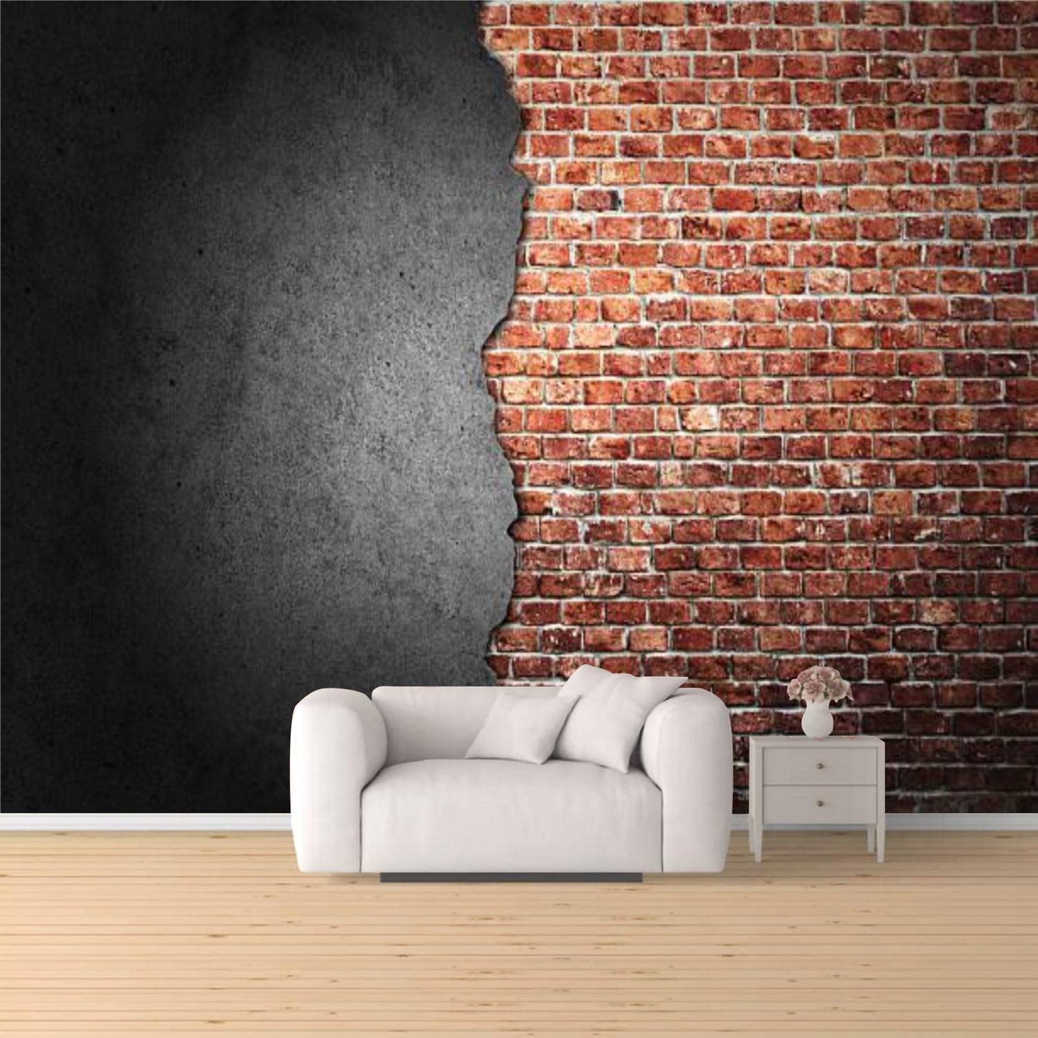 1500x1500 Old Cracked Brick Wall Peel & Stick Wallpaper Removable Self Adhesive Large Wallpaper Roll 3D Wall Mural Sticker Home Decor For Living Room Bedroom