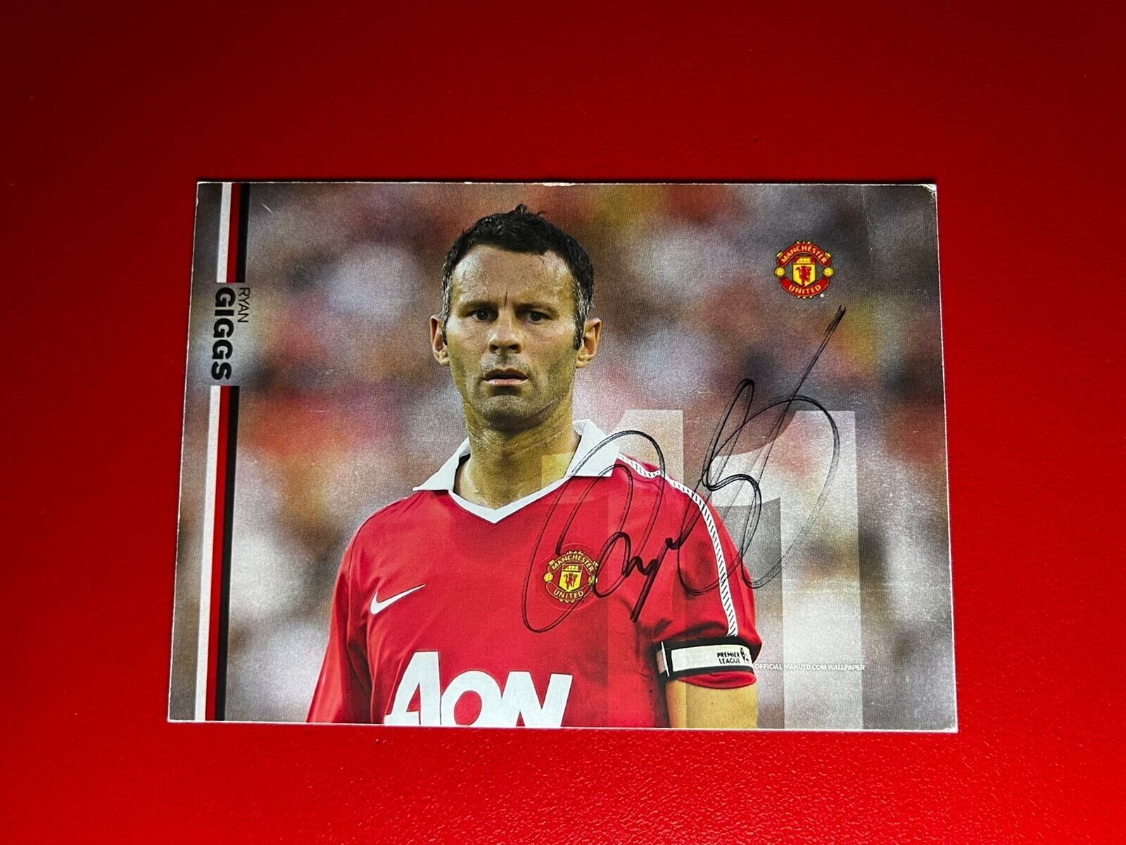 1600x1200 Ryan Giggs Hand Signed Manchester United club Card Photo Autograph