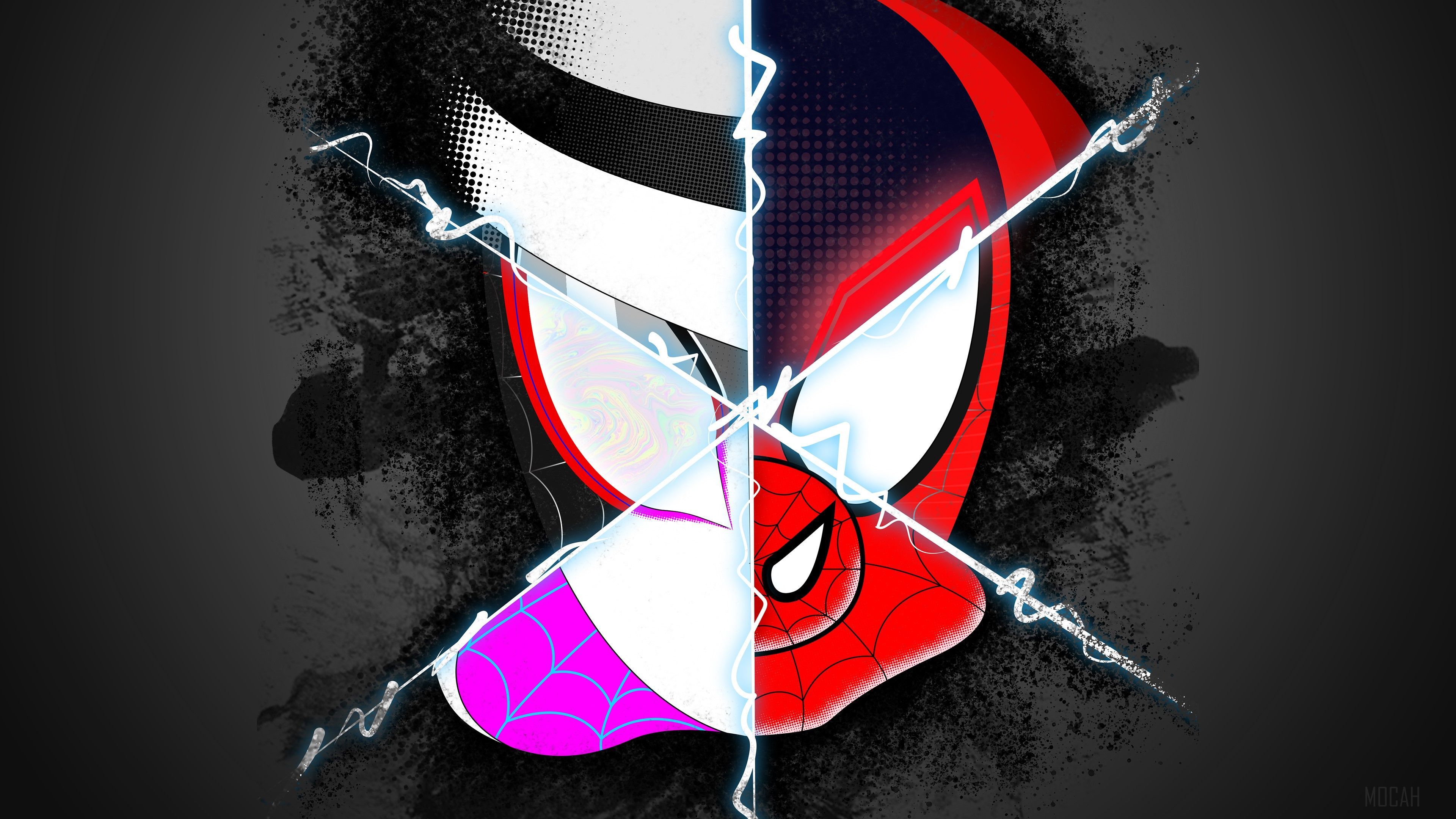 3840x2160 Spider Verse Spiderman Faces Artwork 4k Gallery HD Wallpaper