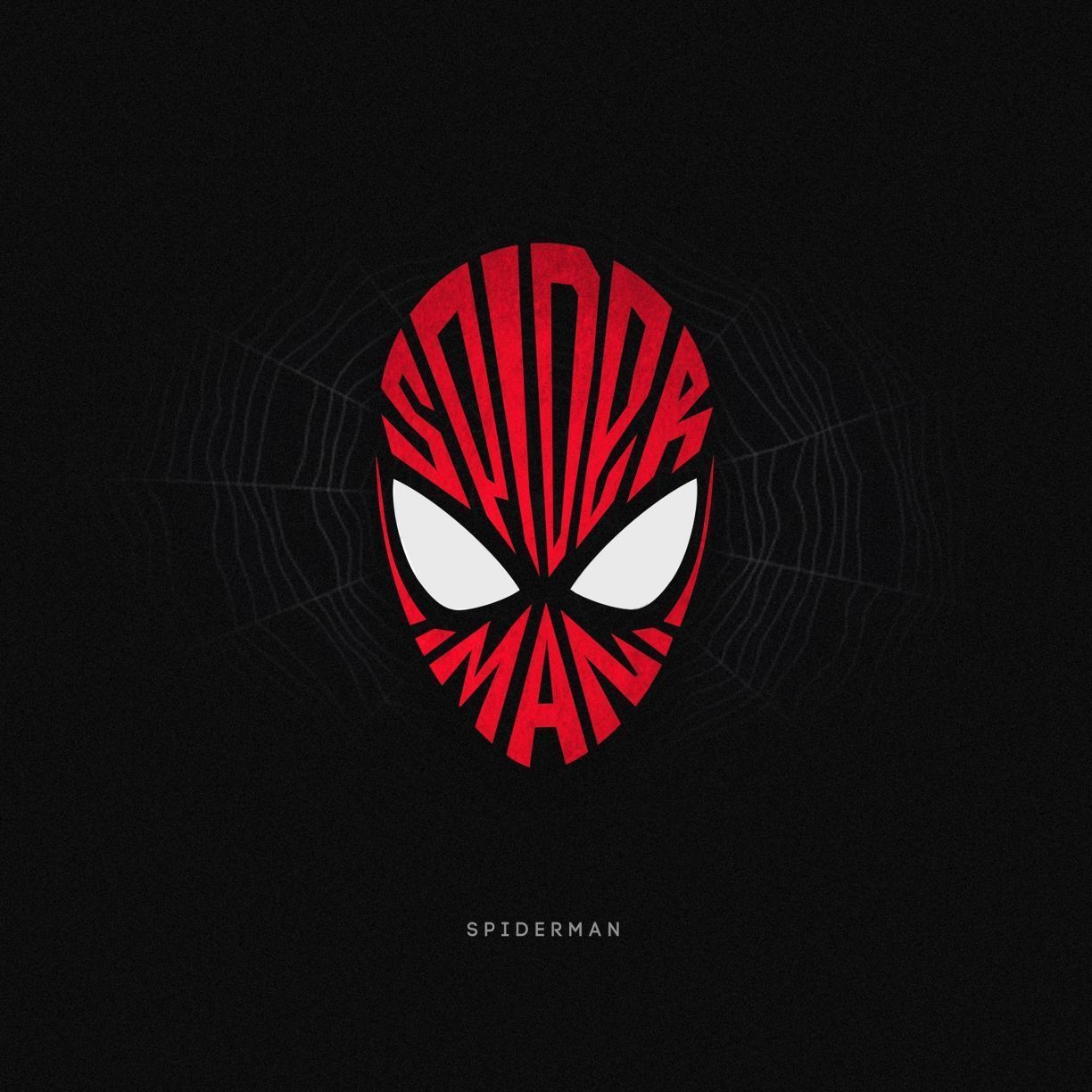1224x1224 Wallpaper spiderman, superhero, face, minimal desktop wallpaper, HD image, picture, background, c7298b